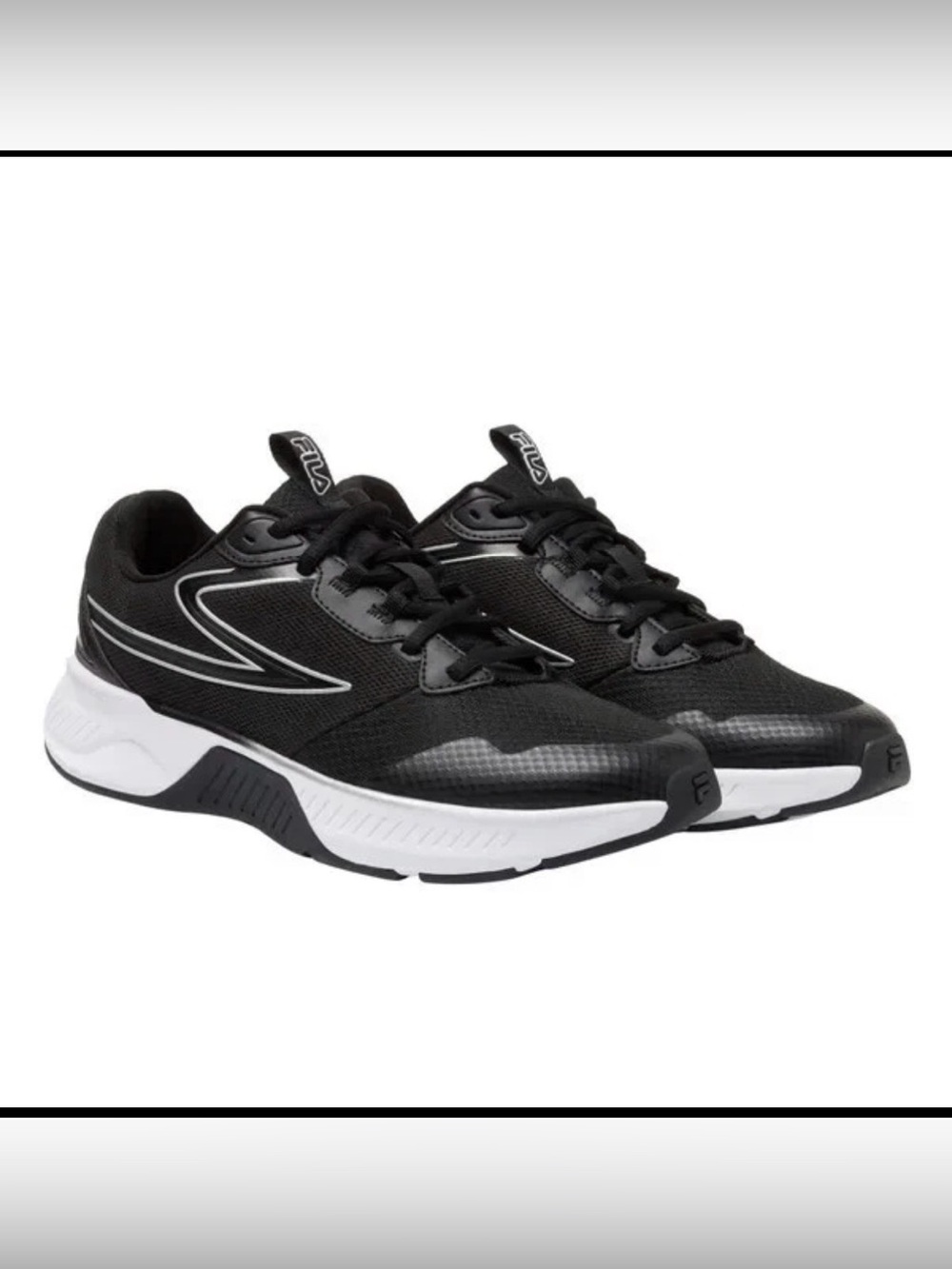 Fila Men’s Action Stride Energized Lace Athletic Sneaker Black Black Size 12 M